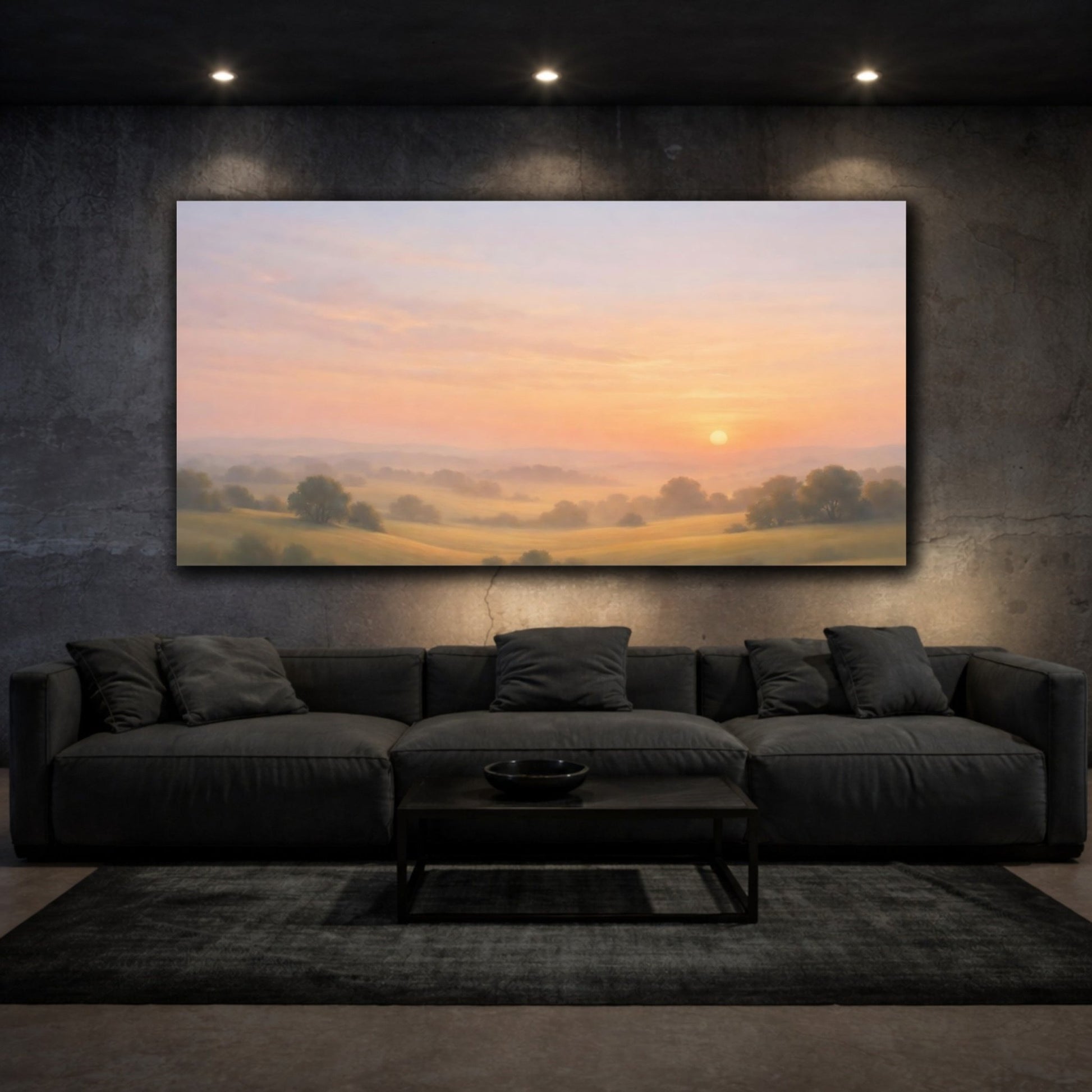 Nature Misty Landscape Pastel - Canvas Wall Art Print - YesArtYes