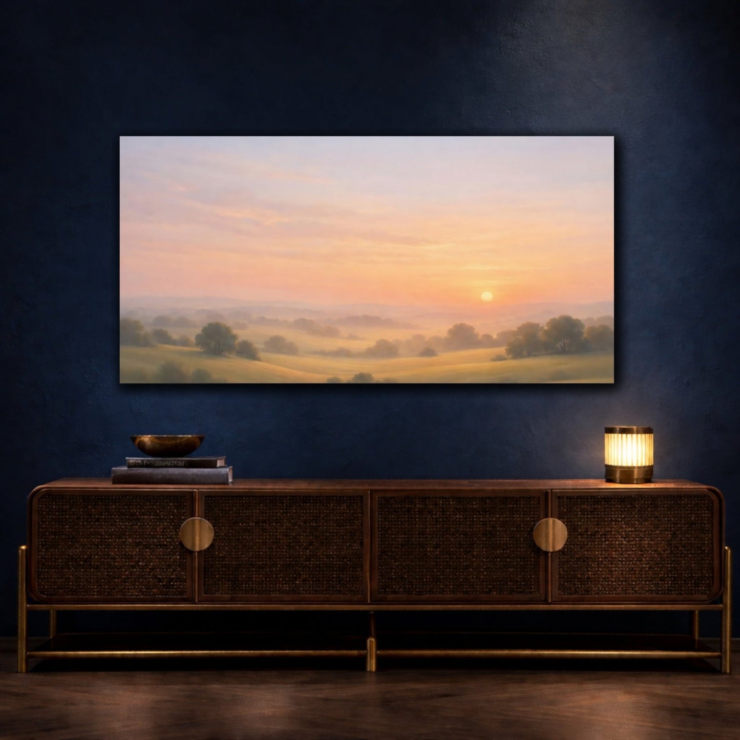 Nature Misty Landscape Pastel - Canvas Wall Art Print - YesArtYes