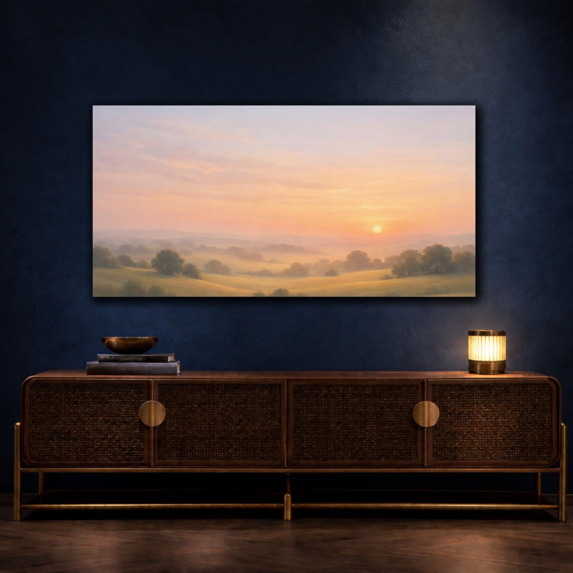 Nature Misty Landscape Pastel - Canvas Wall Art Print - YesArtYes
