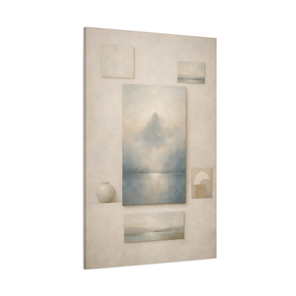 Nature Misty Mountain Misty Mountain Lake shown as stretched canvas wall art