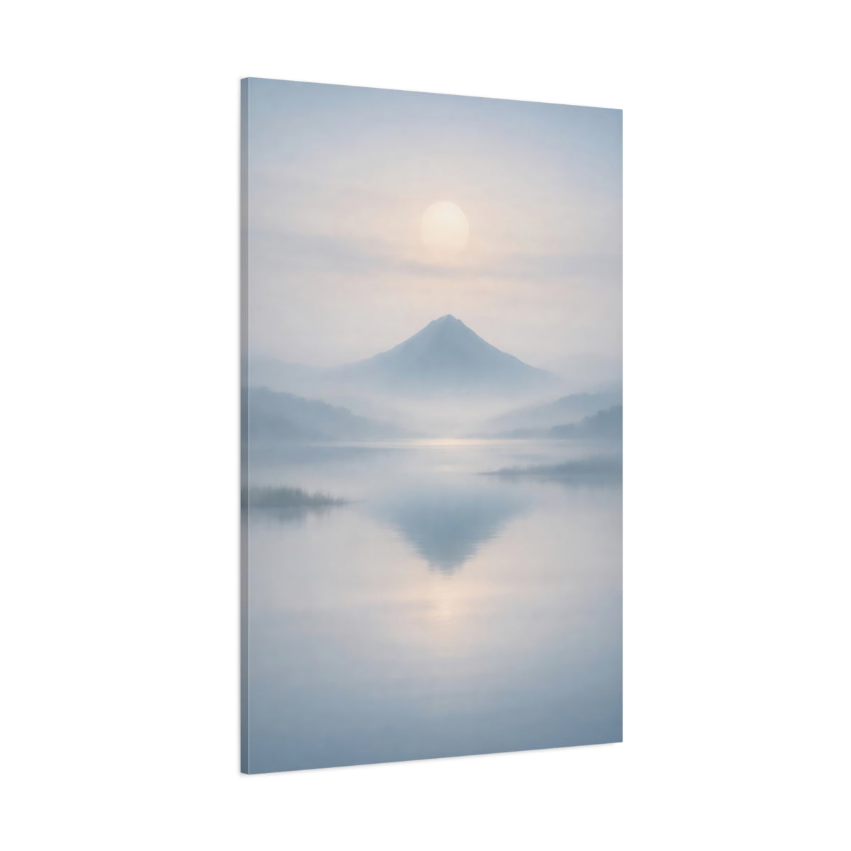 Nature Misty Mountain Misty Mountain Lake shown as stretched canvas wall art