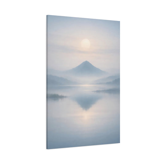 Nature Misty Mountain Misty Mountain Lake shown as stretched canvas wall art