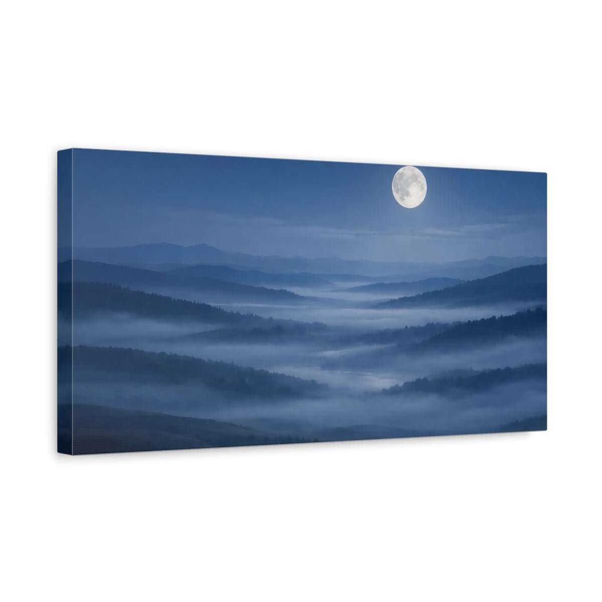 Nature Misty Mountains Blue - Canvas Wall Art Print - YesArtYes