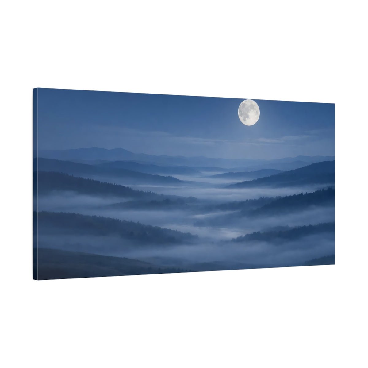 Nature Misty Mountains Blue - Canvas Wall Art Print - YesArtYes