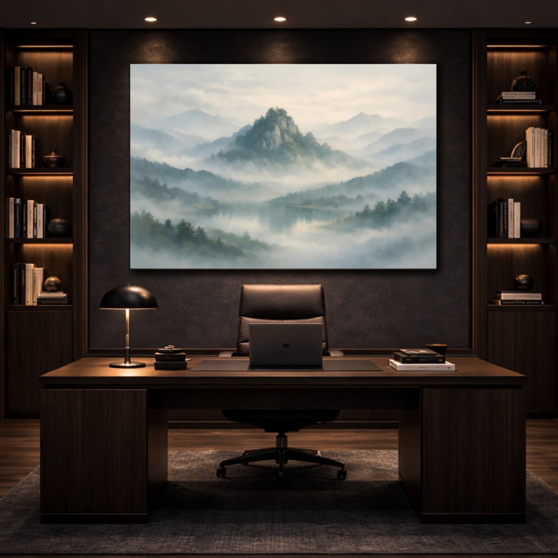 Nature Misty Mountains Landscape - Canvas Wall Art Print - YesArtYes