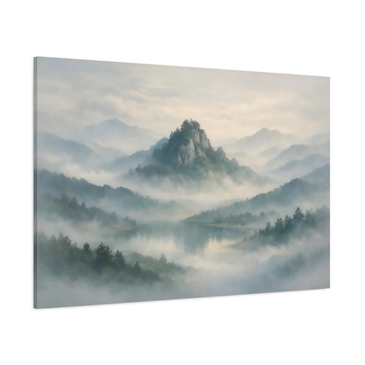 Nature Misty Mountains Landscape - Canvas Wall Art Print - YesArtYes