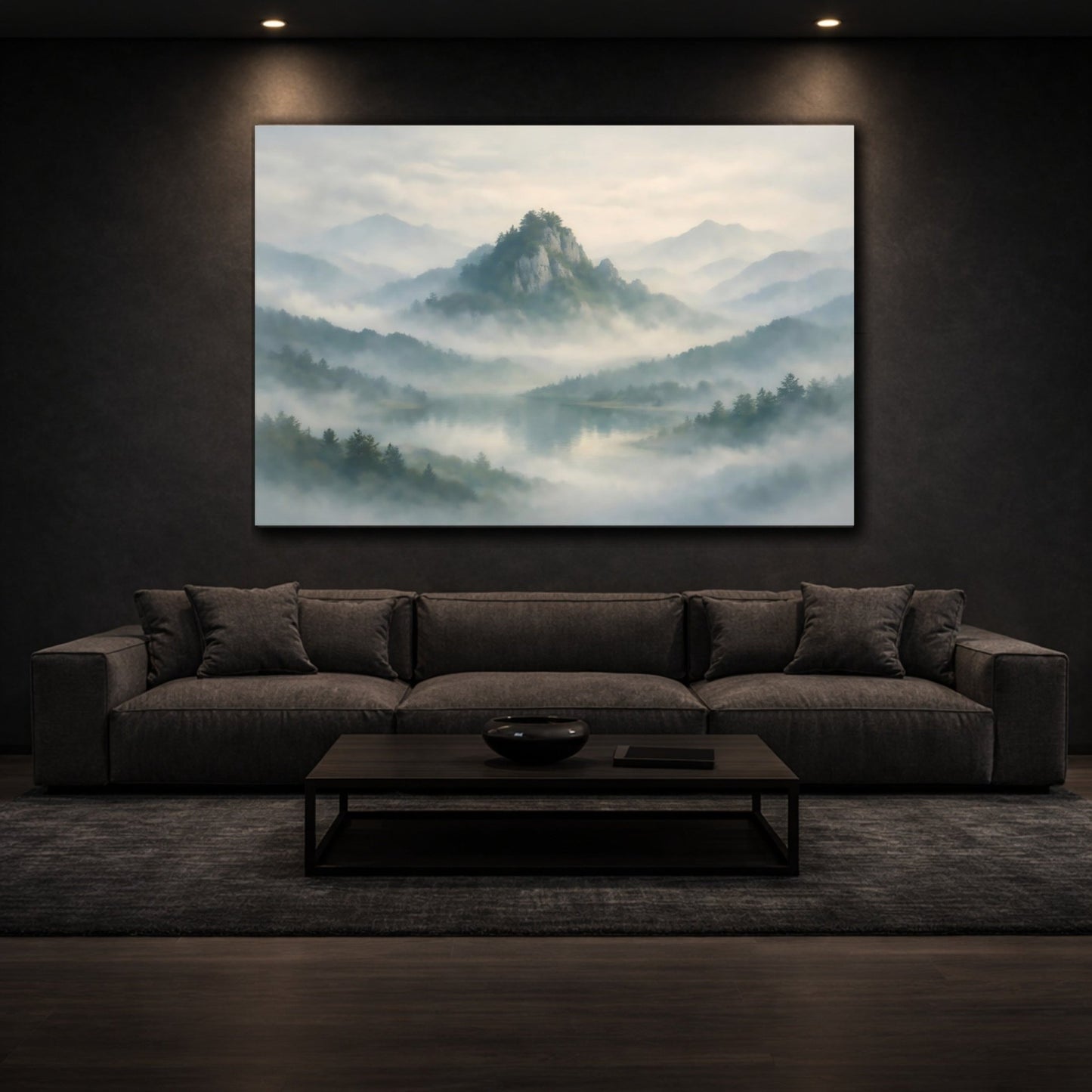 Nature Misty Mountains Landscape - Canvas Wall Art Print - YesArtYes