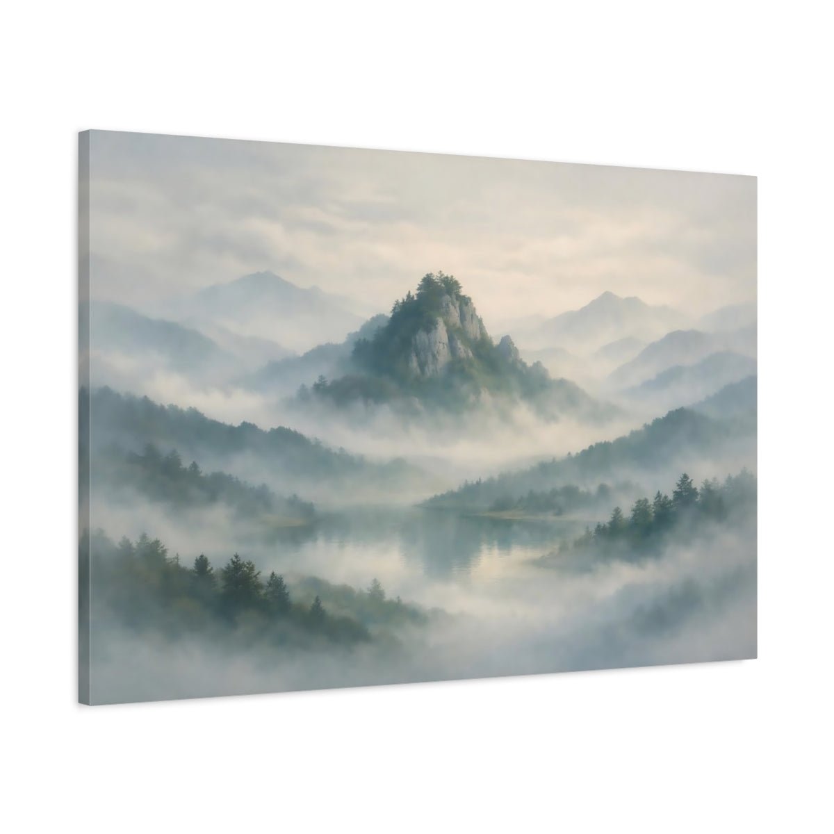Nature Misty Mountains Landscape - Canvas Wall Art Print - YesArtYes