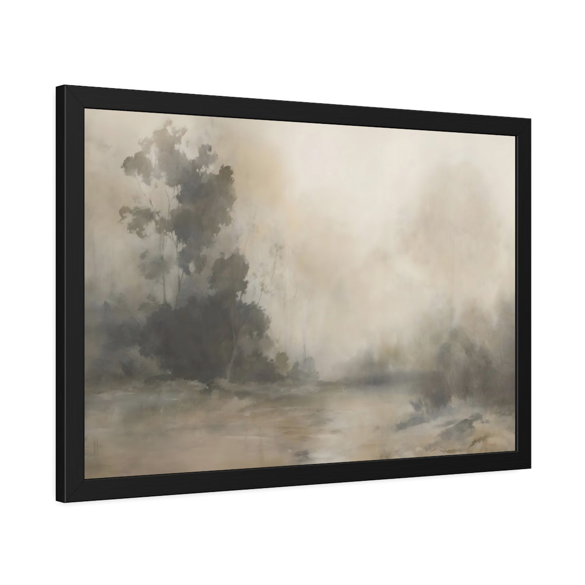 Side Mockup 2. Nature Misty Trees Brown And Grey Landscape shown as framed posters