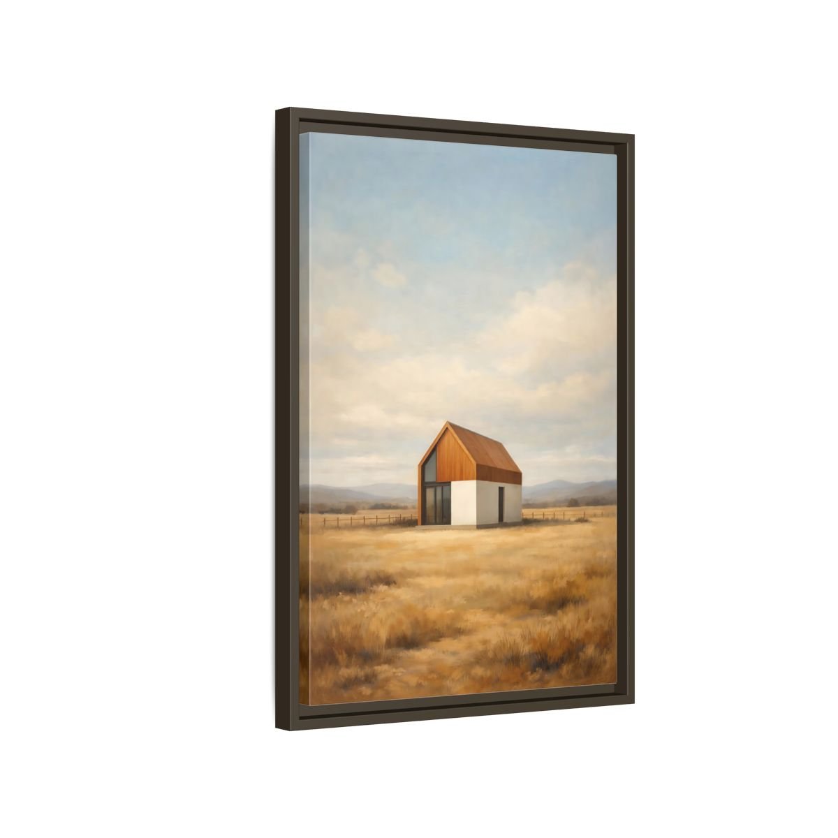 Nature Modern House Golden - Framed Canvas Wall Art Print - YesArtYes