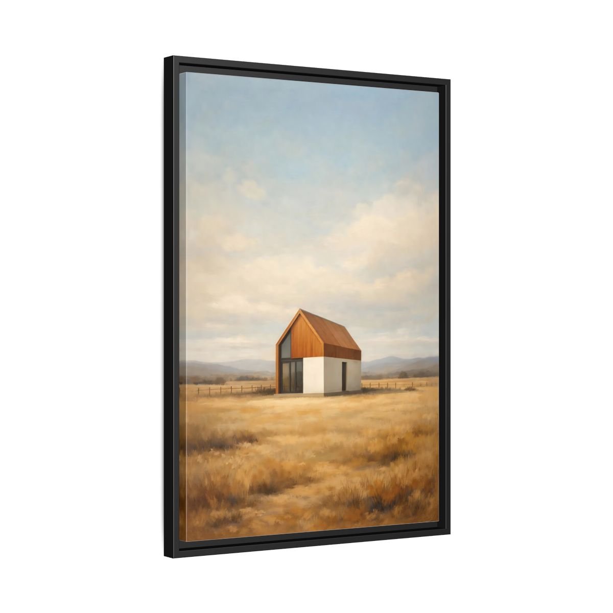 Nature Modern House Golden - Framed Canvas Wall Art Print - YesArtYes