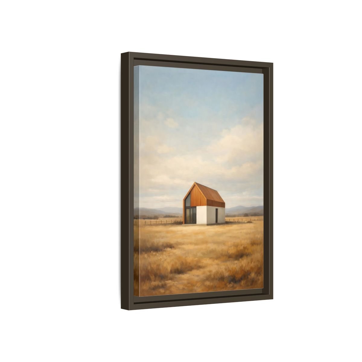 Nature Modern House Golden - Framed Canvas Wall Art Print - YesArtYes