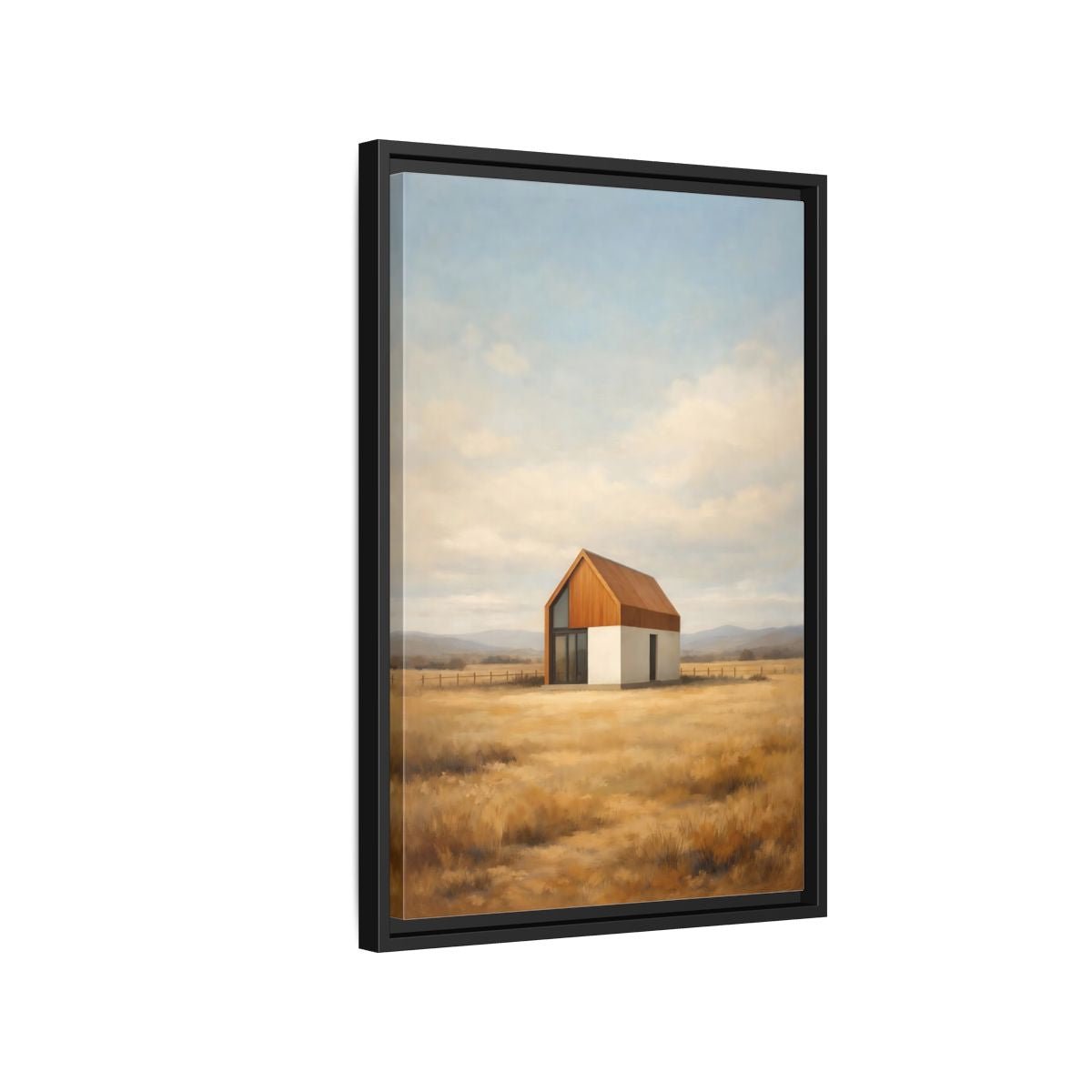 Nature Modern House Golden - Framed Canvas Wall Art Print - YesArtYes