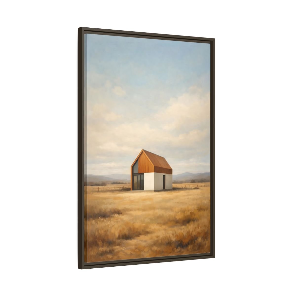 Nature Modern House Golden - Framed Canvas Wall Art Print - YesArtYes