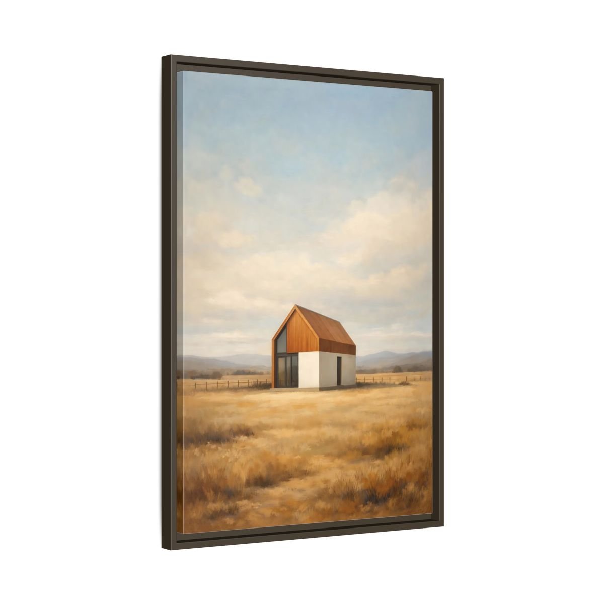 Nature Modern House Golden - Framed Canvas Wall Art Print - YesArtYes