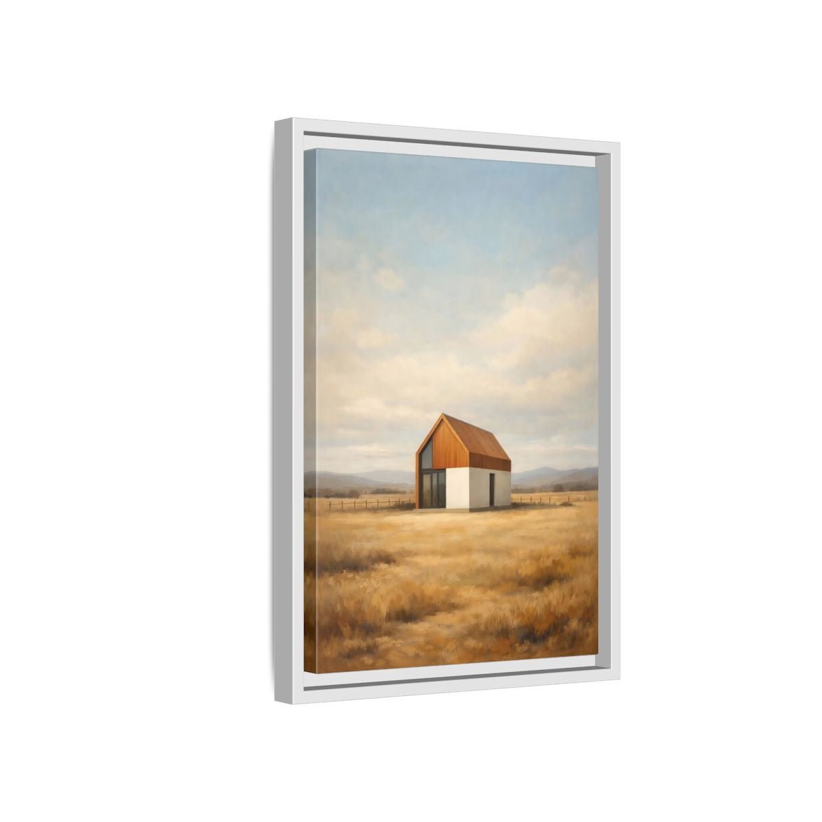 Nature Modern House Golden - Framed Canvas Wall Art Print - YesArtYes