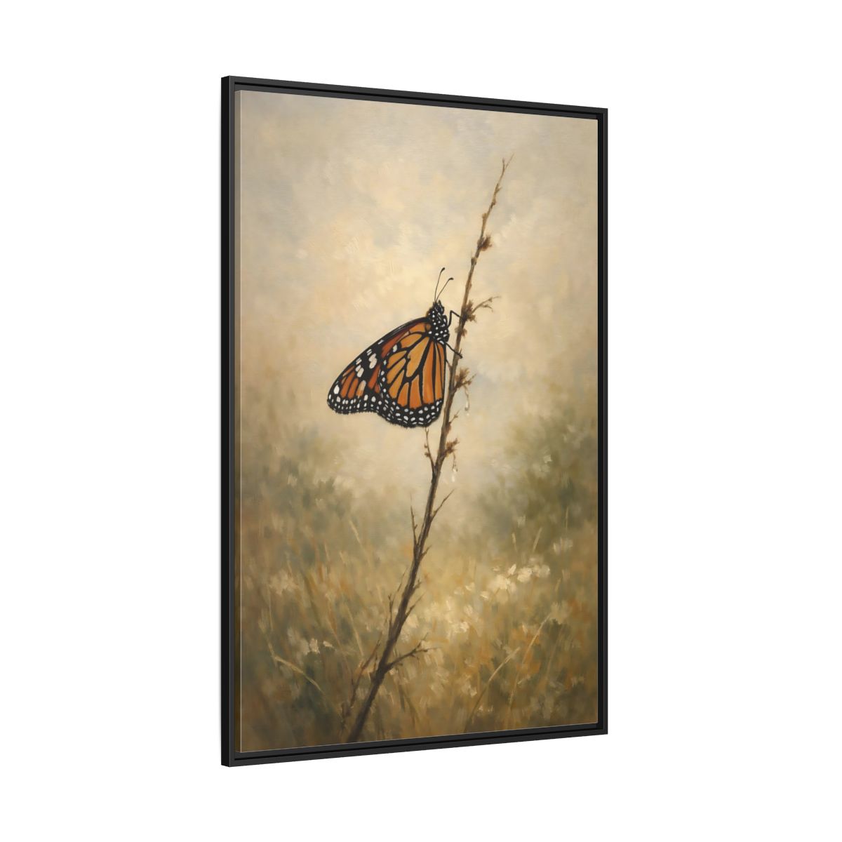 Main Mockup. Nature Monarch Butterfly Monarch Butterfly Orange shown as stretched canvas wall art