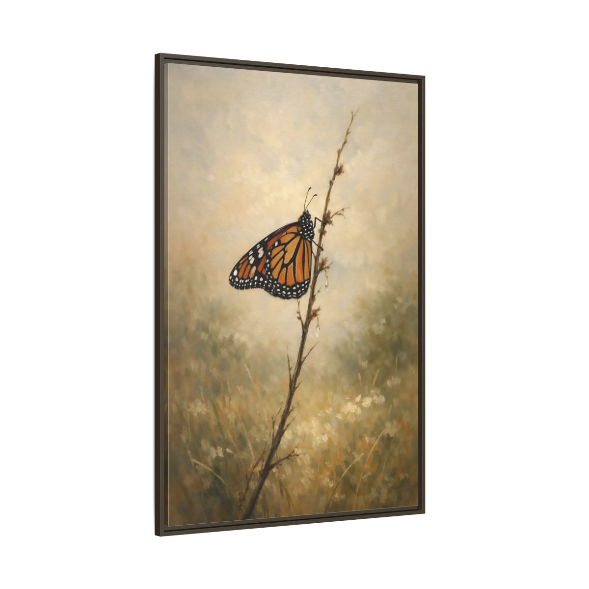 Side Mockup 8. Nature Monarch Butterfly Monarch Butterfly Orange shown as stretched canvas wall art
