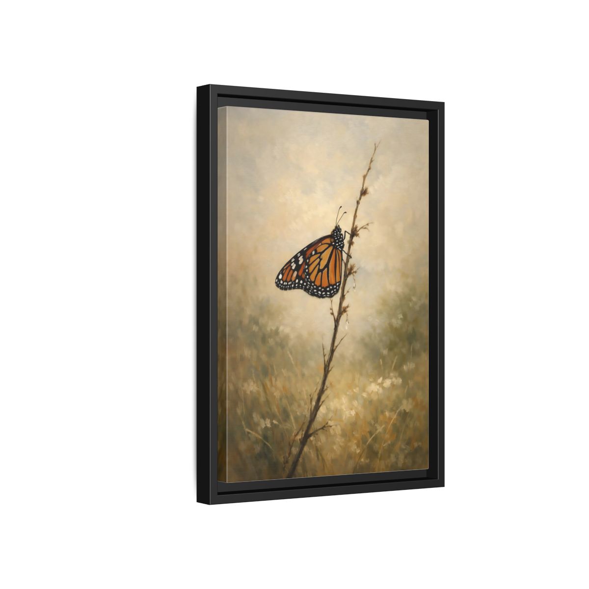 Side Mockup 6. Nature Monarch Butterfly Monarch Butterfly Orange shown as stretched canvas wall art