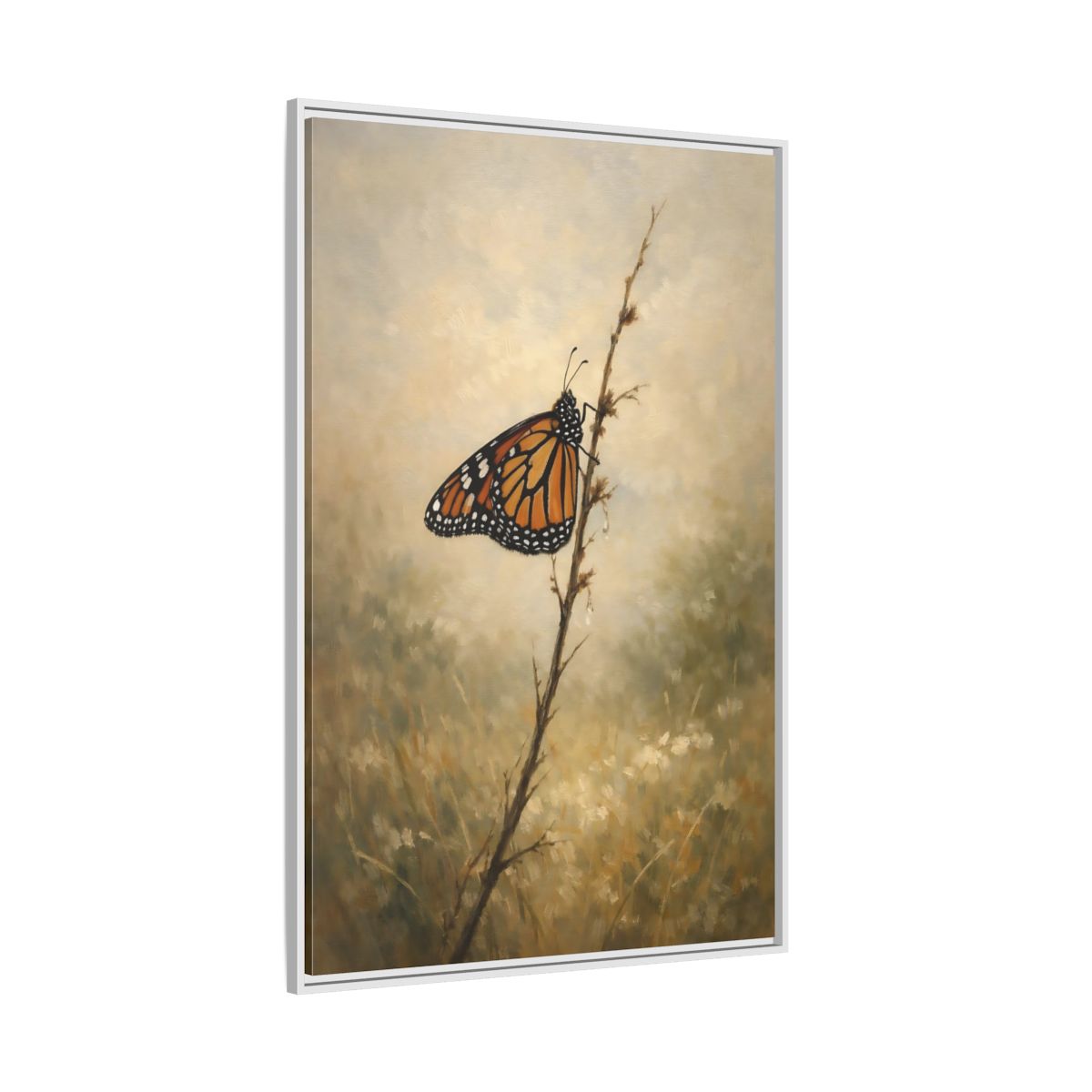 Side Mockup 7. Nature Monarch Butterfly Monarch Butterfly Orange shown as stretched canvas wall art
