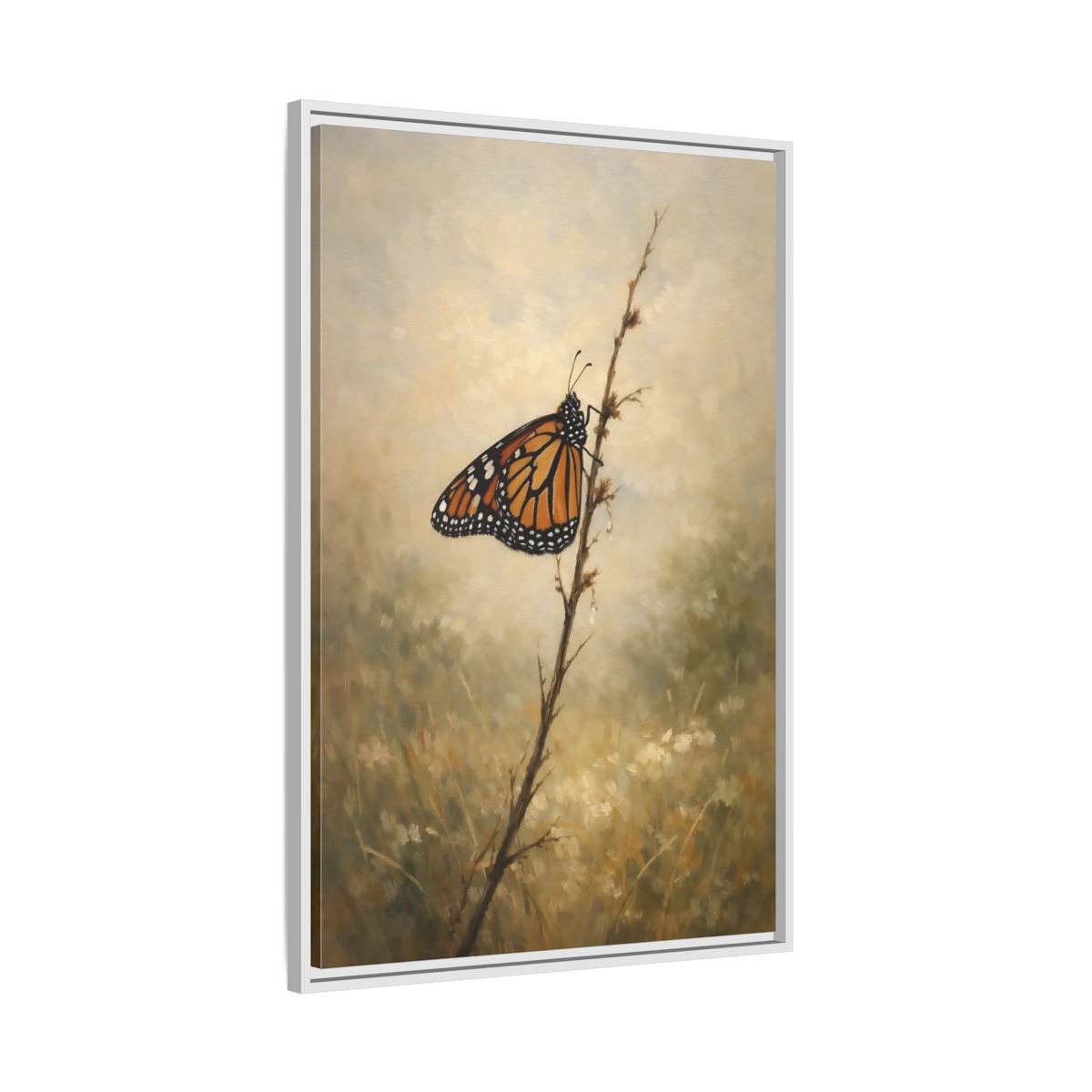 Side Mockup 9. Nature Monarch Butterfly Monarch Butterfly Orange shown as stretched canvas wall art