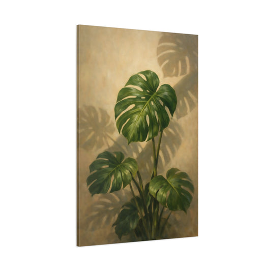 Main Mockup. Nature Monstera Plant Green Monstera shown as stretched canvas wall art