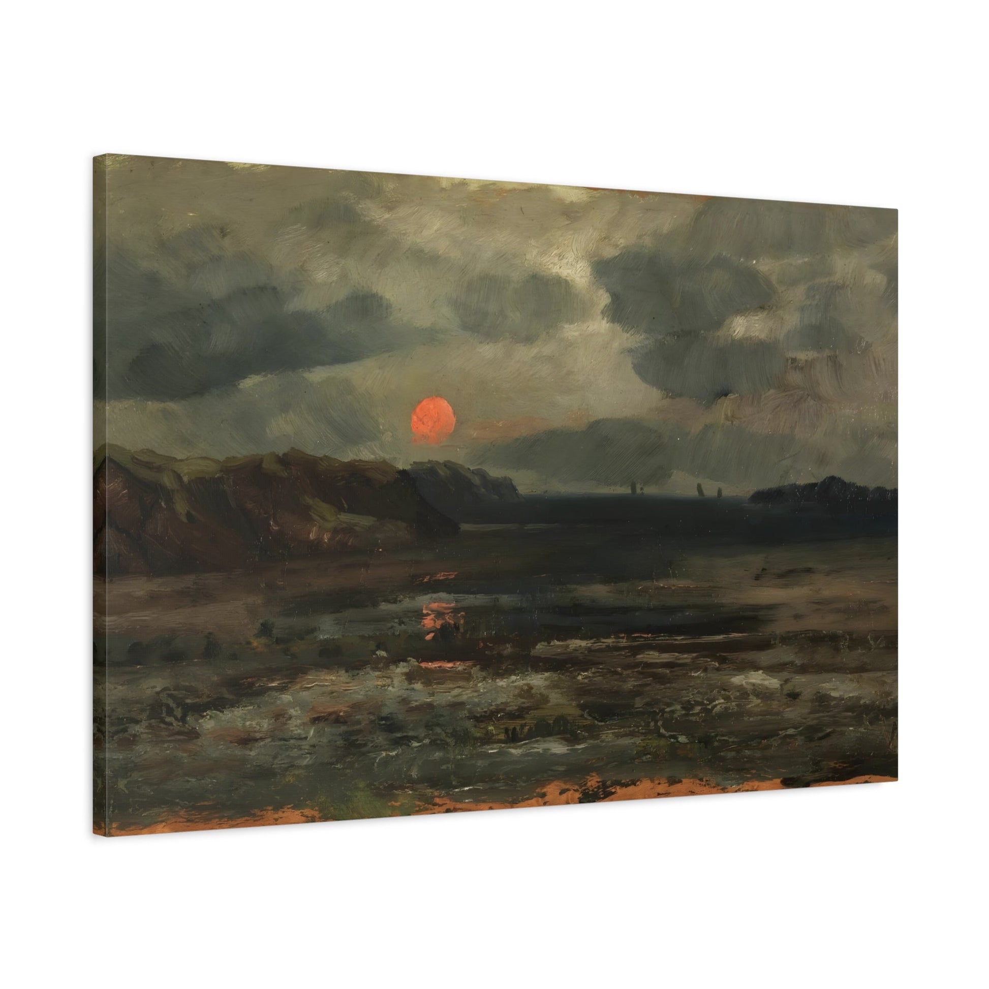 Nature Moody Landscape Canvas Wall Art Print - William Norton Sunrise over Fishing Waters