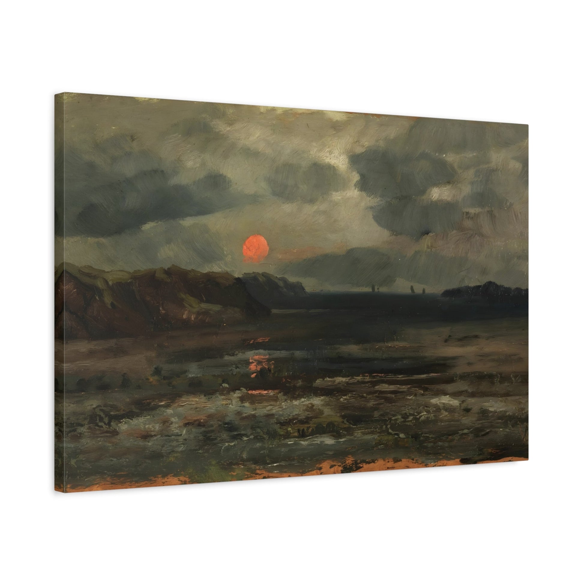 Nature Moody Landscape Canvas Wall Art Print - William Norton Sunrise over Fishing Waters