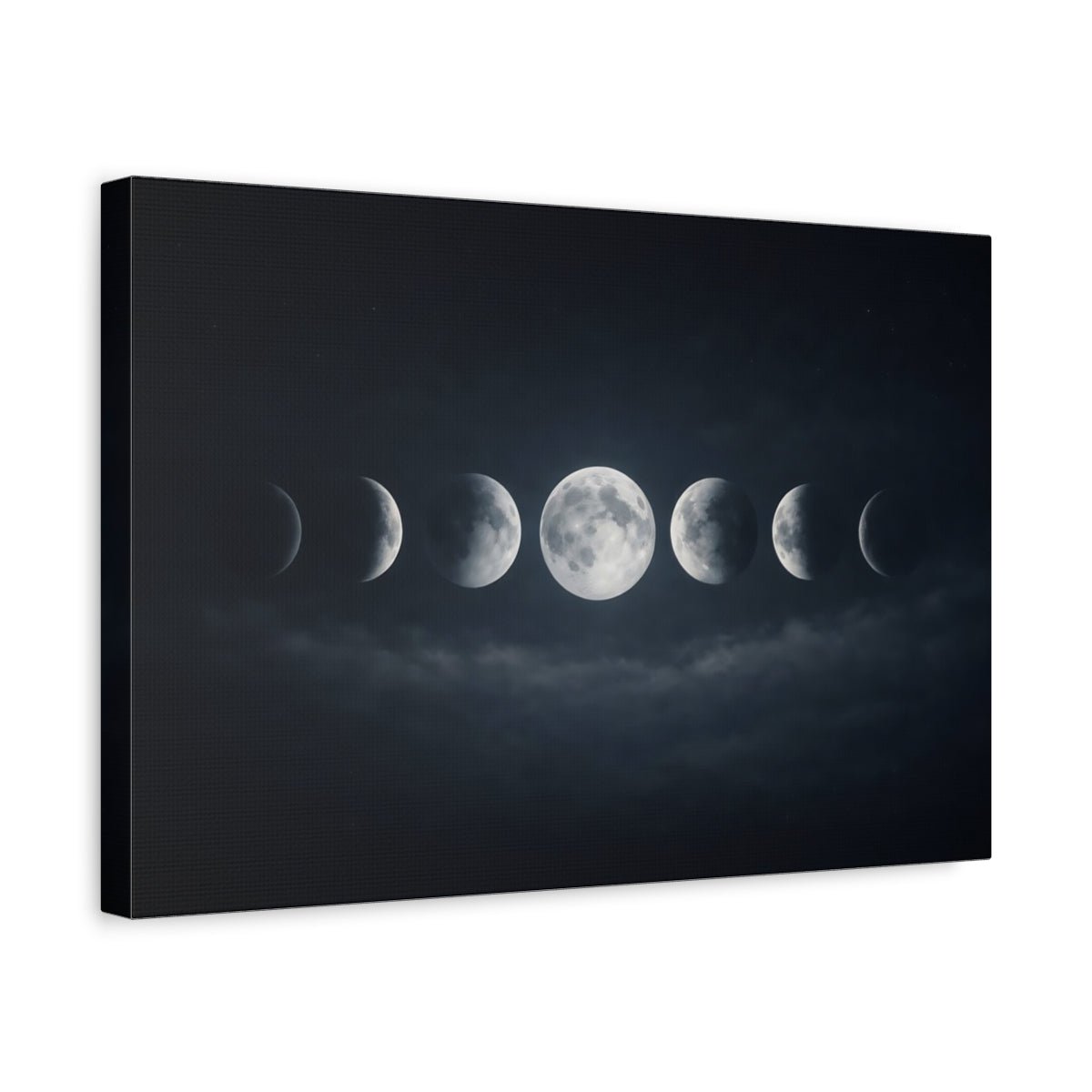 Nature Moon Phases Dark Blue - Canvas Wall Art Print - YesArtYes
