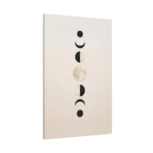 Nature Moon Phases Moon Phases Beige shown as stretched canvas wall art