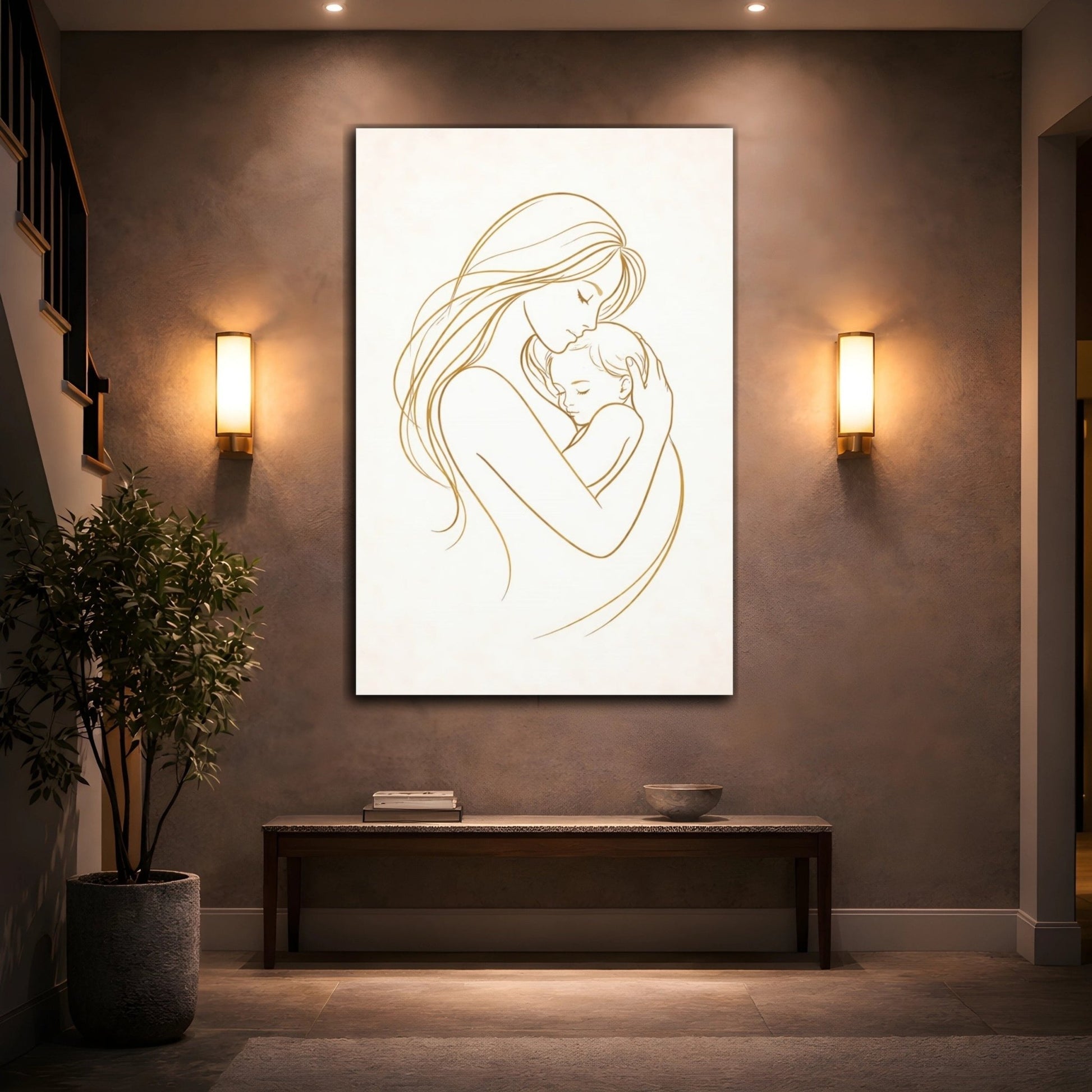 Nature Mother And Child - Canvas Wall Art Print - YesArtYes