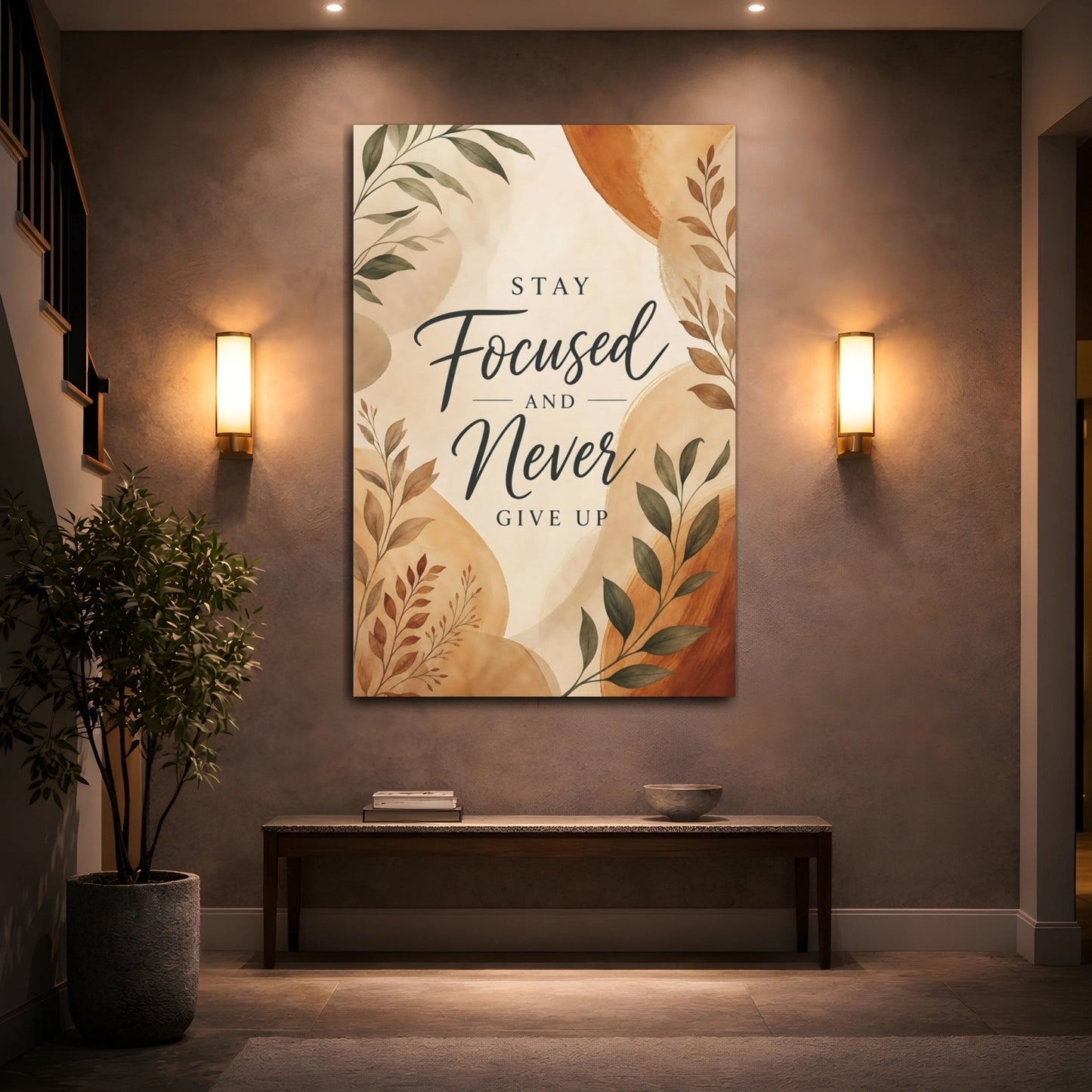Nature Motivational Quote Earthy Tones Canvas Print – Office, Study Area - YesArtYes