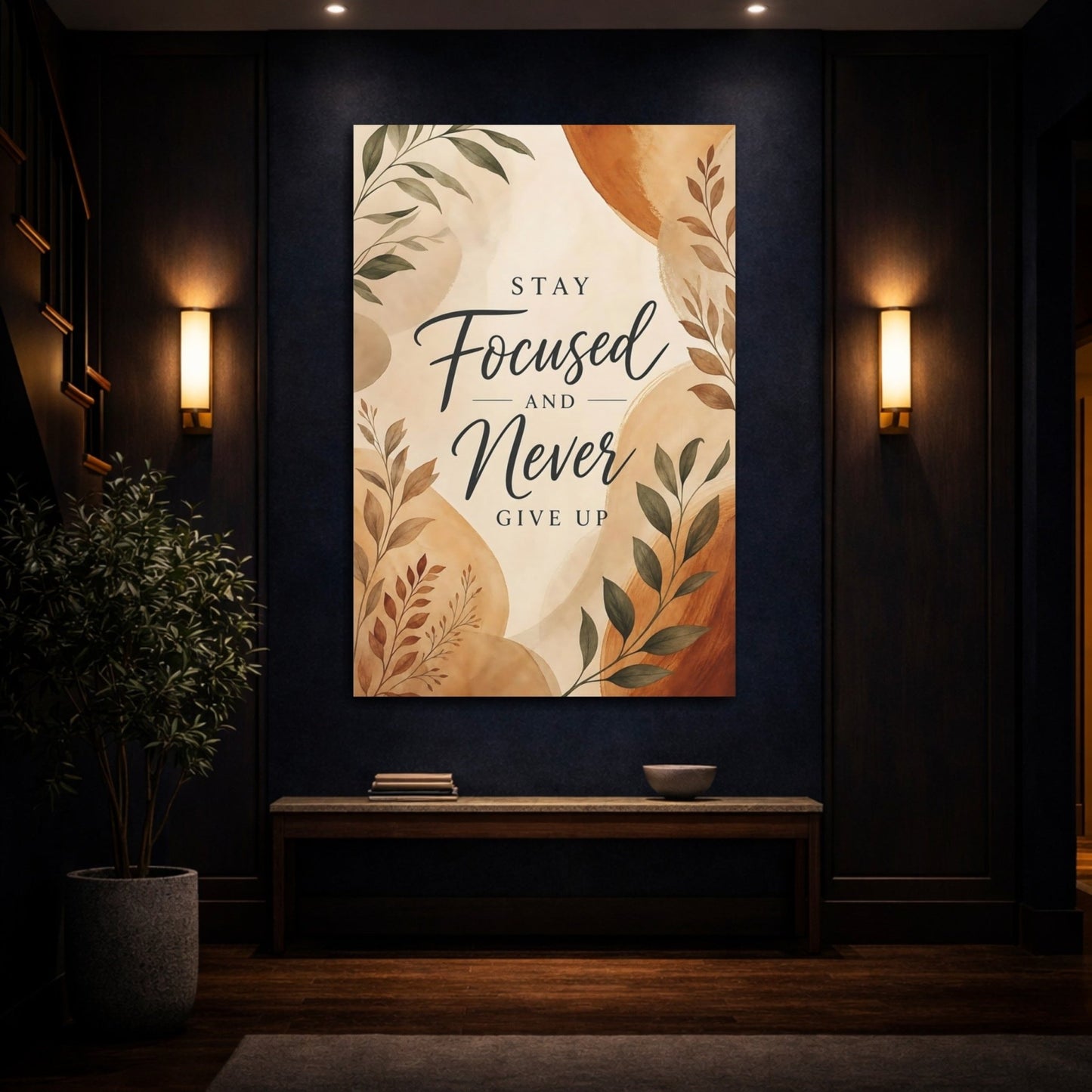 Nature Motivational Quote Earthy Tones Canvas Print – Office, Study Area - YesArtYes