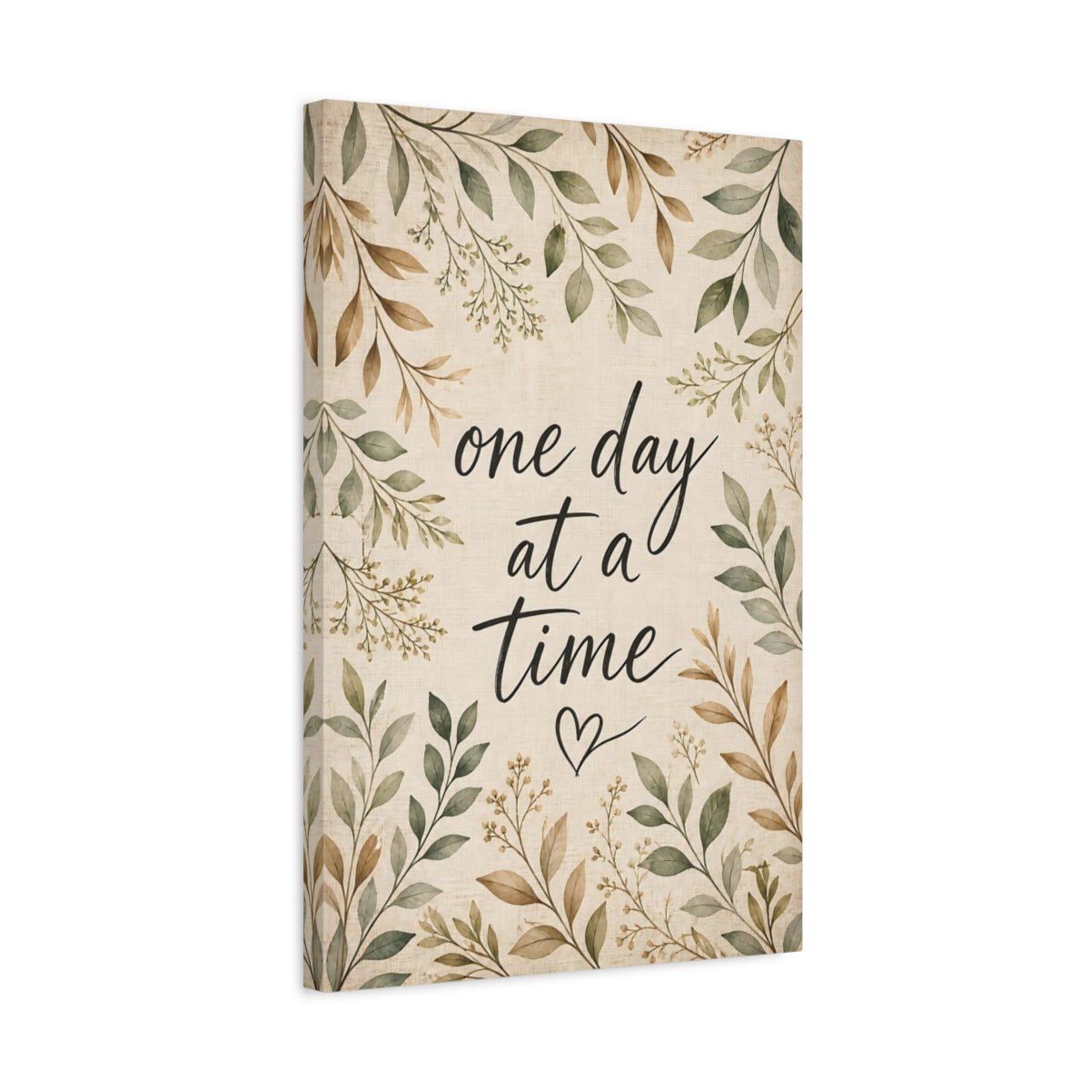 Nature Motivational Quote Green Brown Canvas Wall Art Print – Rustic Living Room, Large - YesArtYes