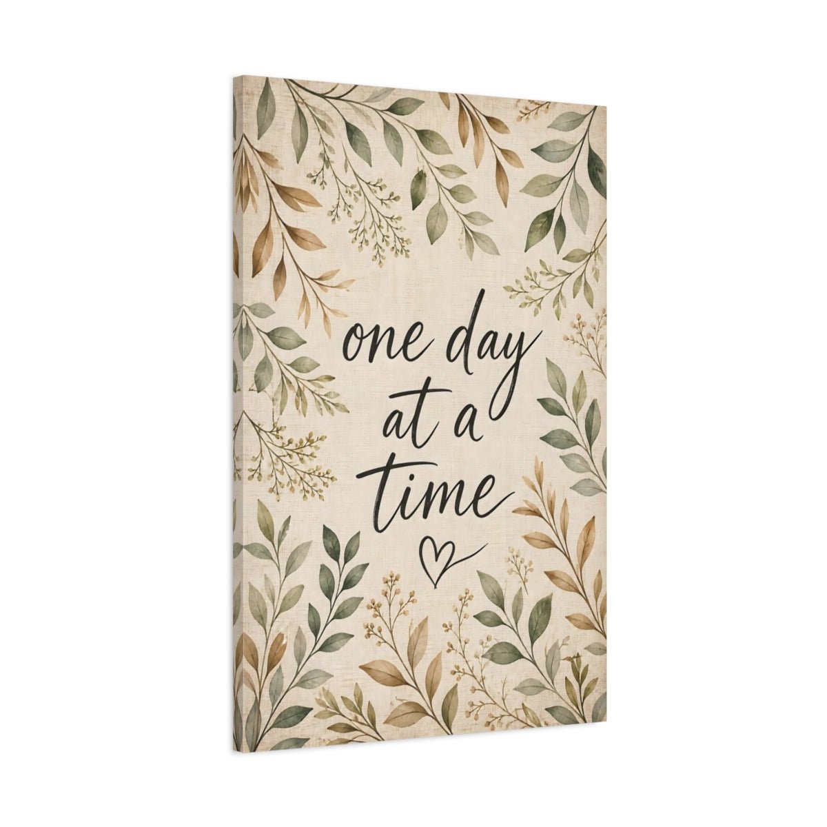 Nature Motivational Quote Green Brown Canvas Wall Art Print – Rustic Living Room, Large - YesArtYes