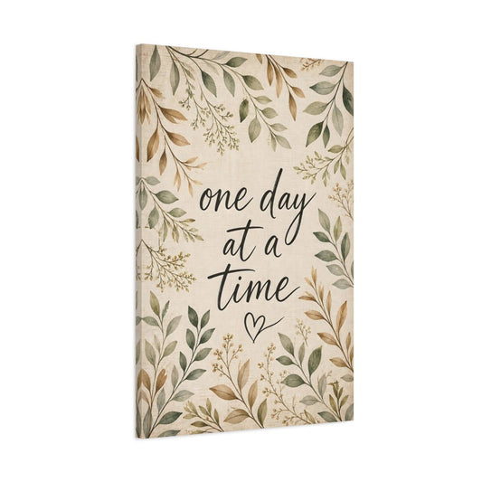 Nature Motivational Quote Green Brown Canvas Wall Art Print – Rustic Living Room, Large - YesArtYes