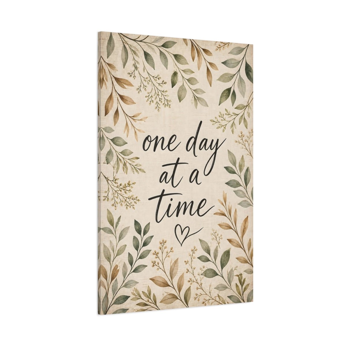 Nature Motivational Quote Green Brown Canvas Wall Art Print – Rustic Living Room, Large - YesArtYes