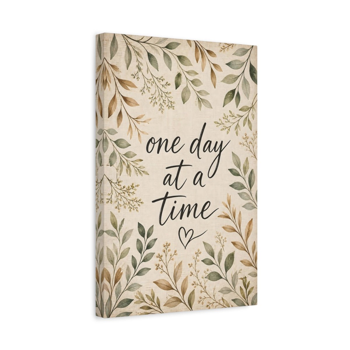Nature Motivational Quote Green Brown Canvas Wall Art Print – Rustic Living Room, Large - YesArtYes