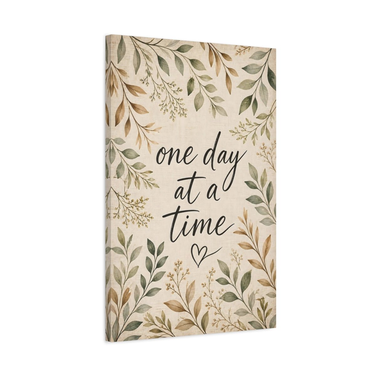 Nature Motivational Quote Green Brown Canvas Wall Art Print – Rustic Living Room, Large - YesArtYes