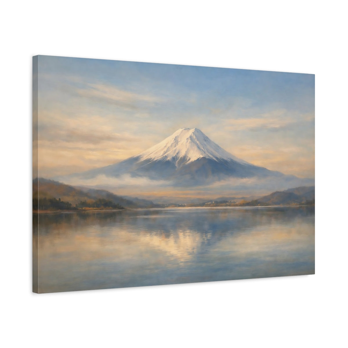 Side Mockup 2. Nature Mount Fuji Mount Fuji Landscape shown as stretched canvas wall art