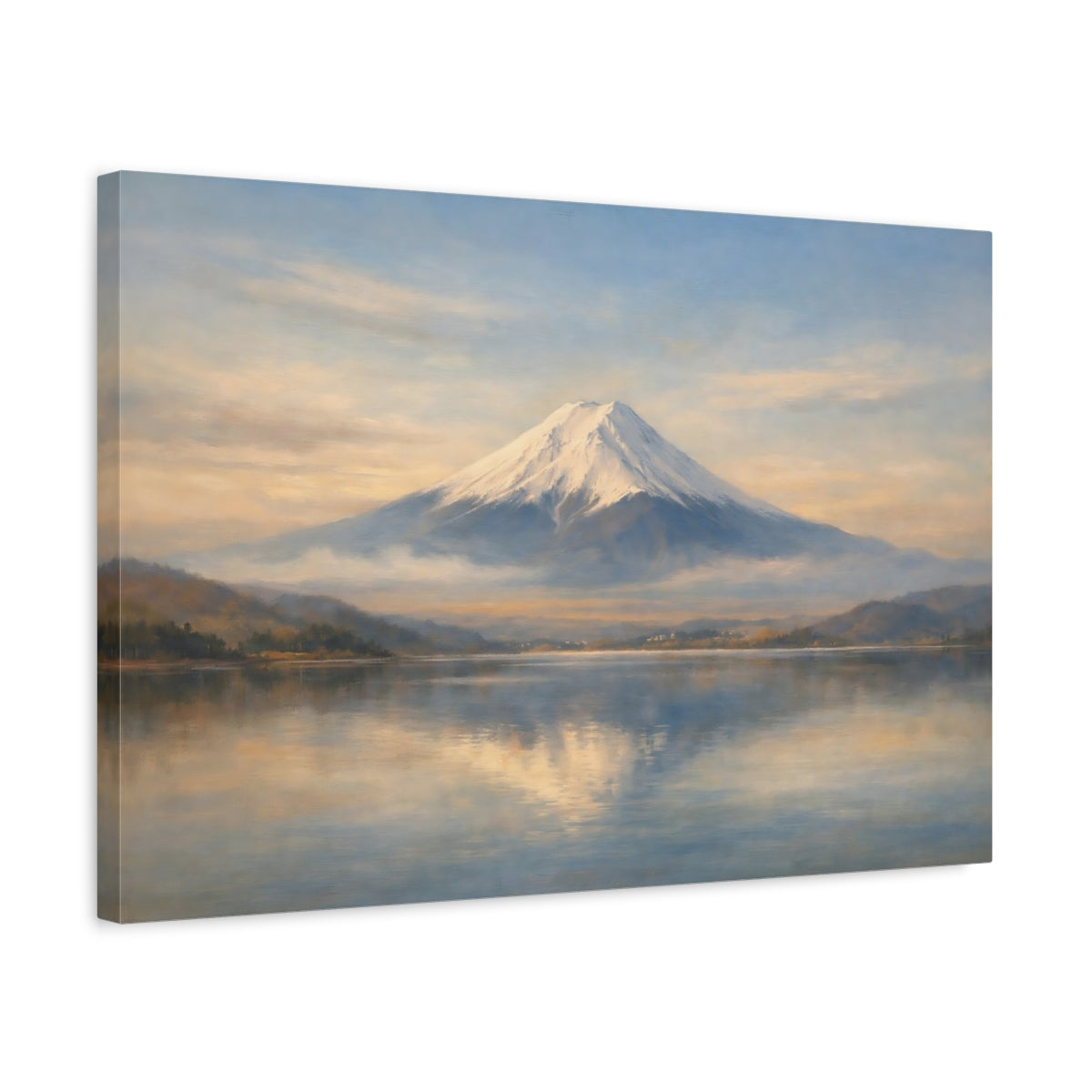 Side Mockup 3. Nature Mount Fuji Mount Fuji Landscape shown as stretched canvas wall art