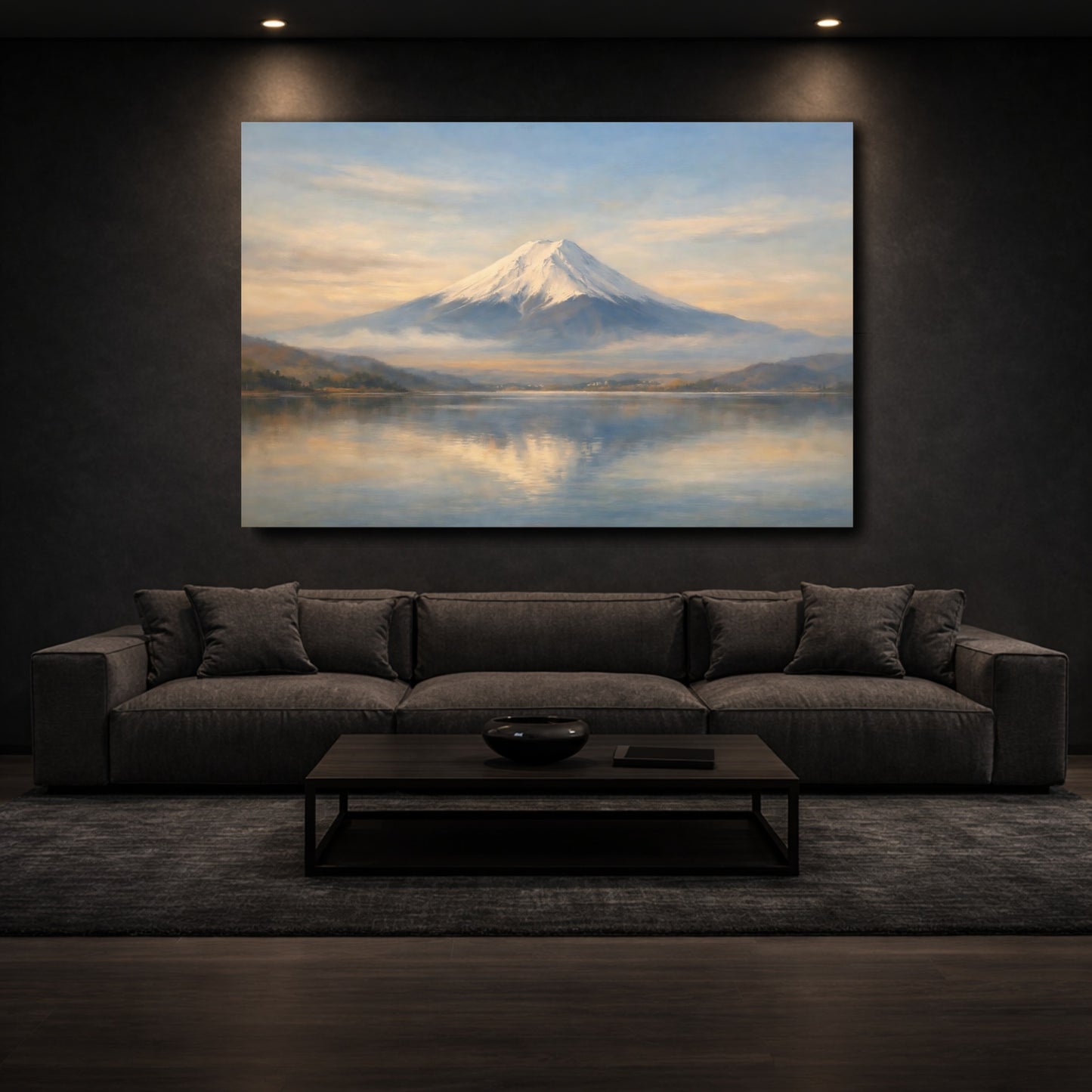 Mockup 2. Nature Mount Fuji Mount Fuji Landscape shown as stretched canvas wall art