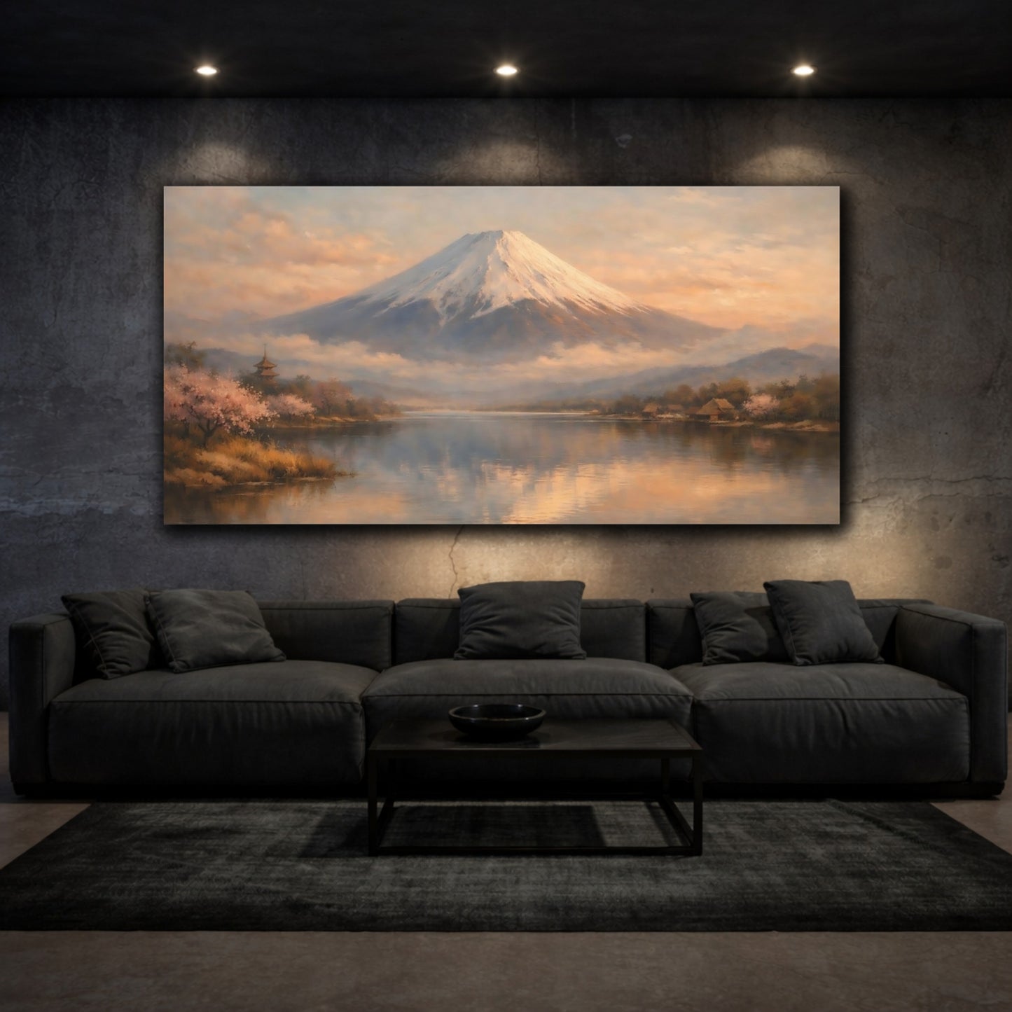Mockup 2. Nature Mount Fuji Mount Fuji Landscape shown as stretched canvas wall art