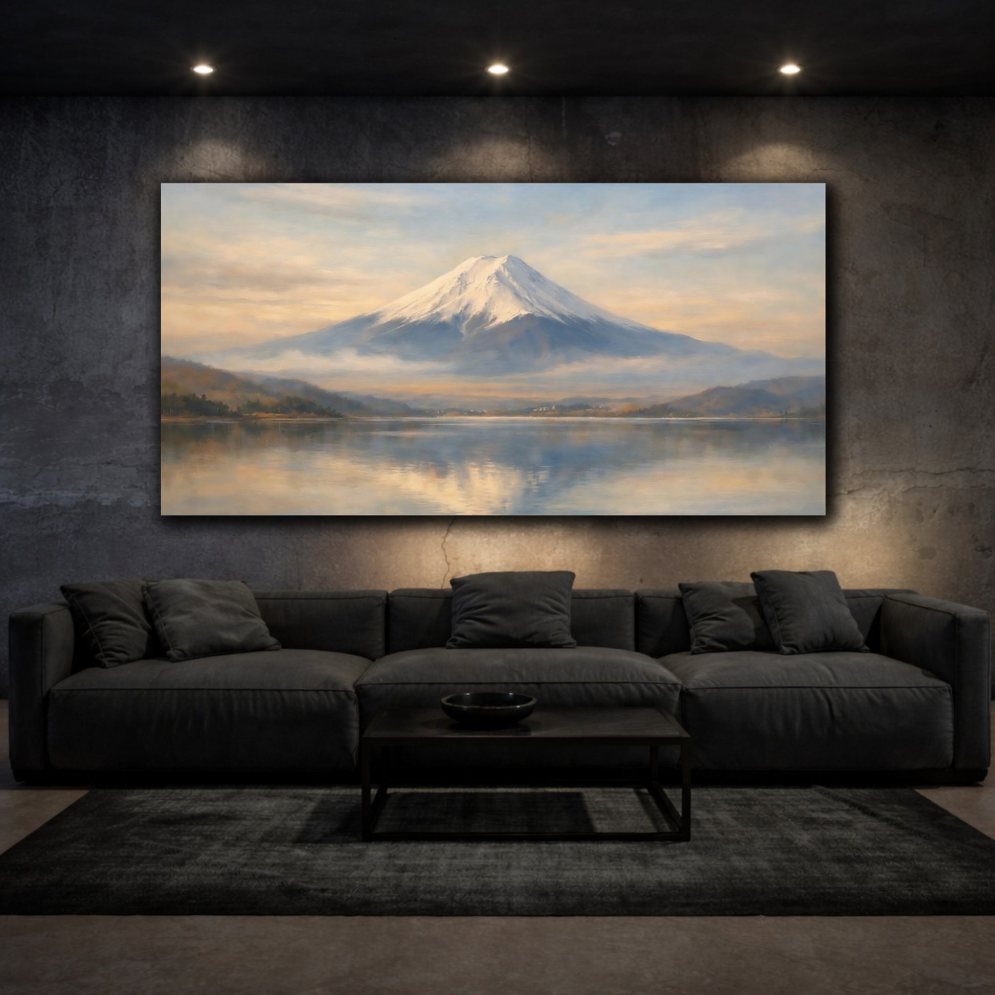 Mockup 2. Nature Mount Fuji Mount Fuji Landscape shown as stretched canvas wall art