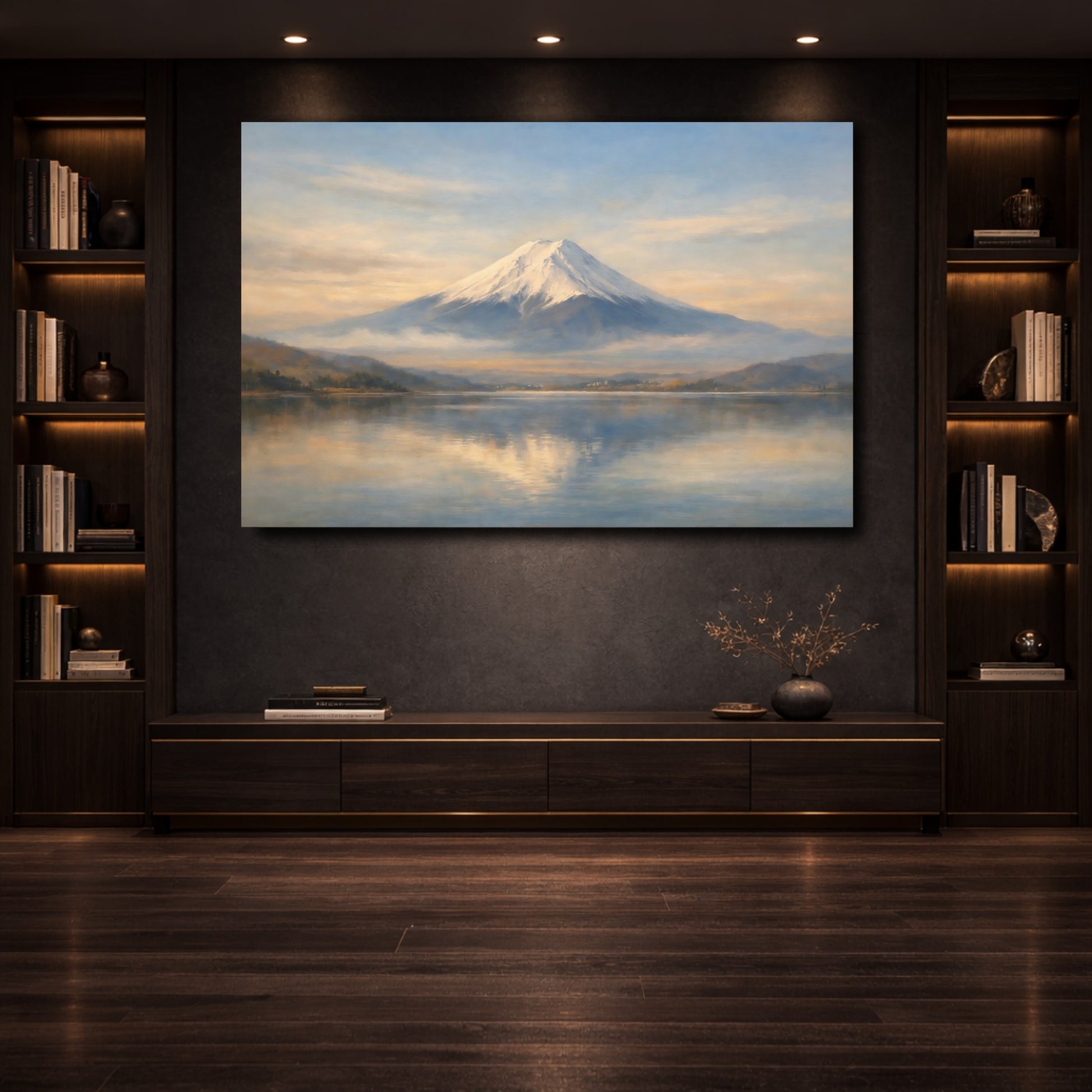 Mockup 3. Nature Mount Fuji Mount Fuji Landscape shown as stretched canvas wall art