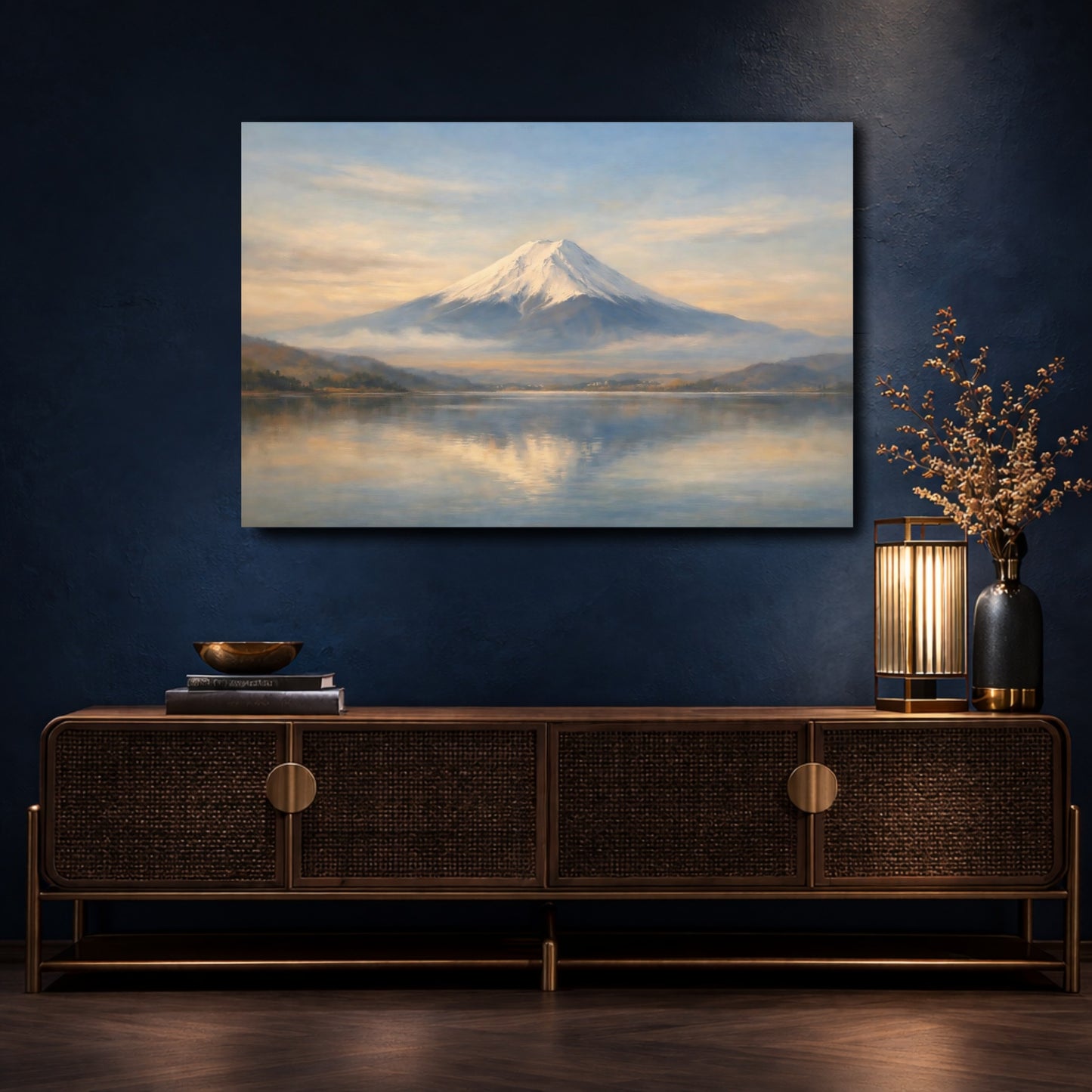 Mockup 4. Nature Mount Fuji Mount Fuji Landscape shown as stretched canvas wall art
