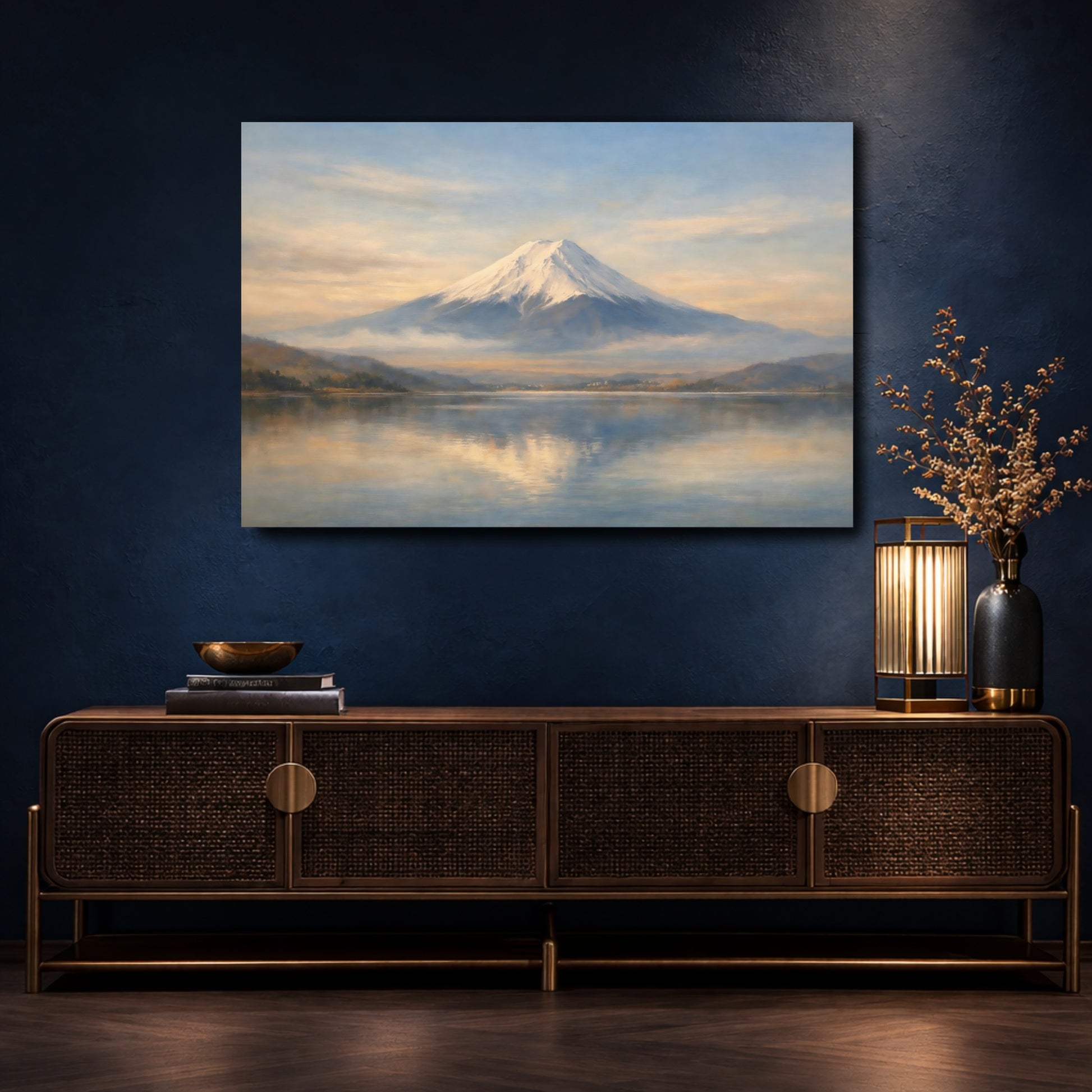 Mockup 4. Nature Mount Fuji Mount Fuji Landscape shown as stretched canvas wall art