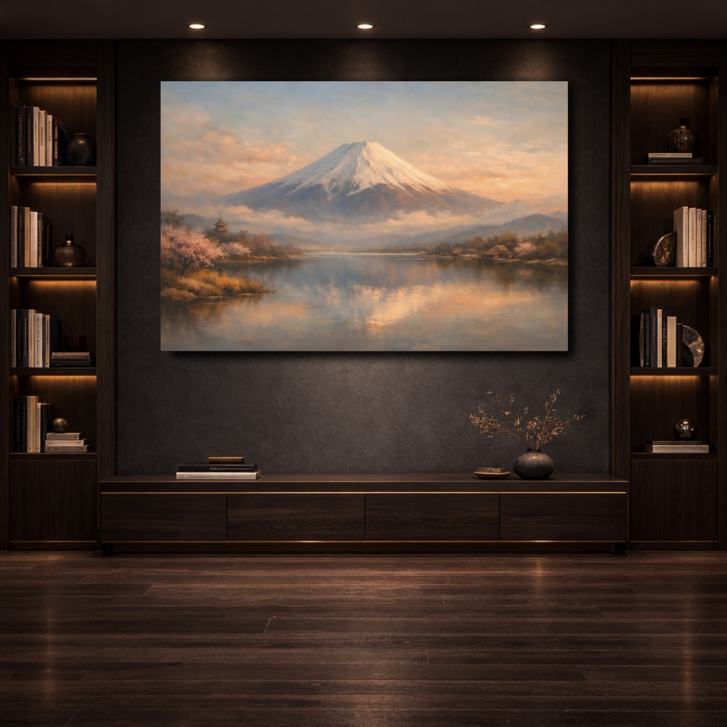 Mockup 3. Nature Mount Fuji Mount Fuji View shown as stretched canvas wall art