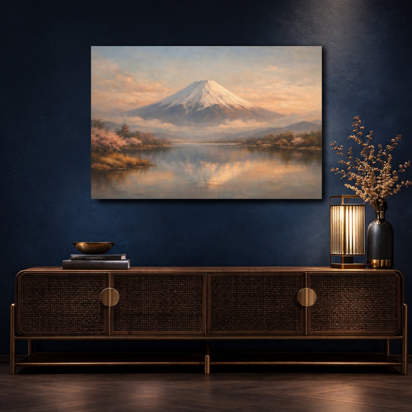 Mockup 4. Nature Mount Fuji Mount Fuji View shown as stretched canvas wall art