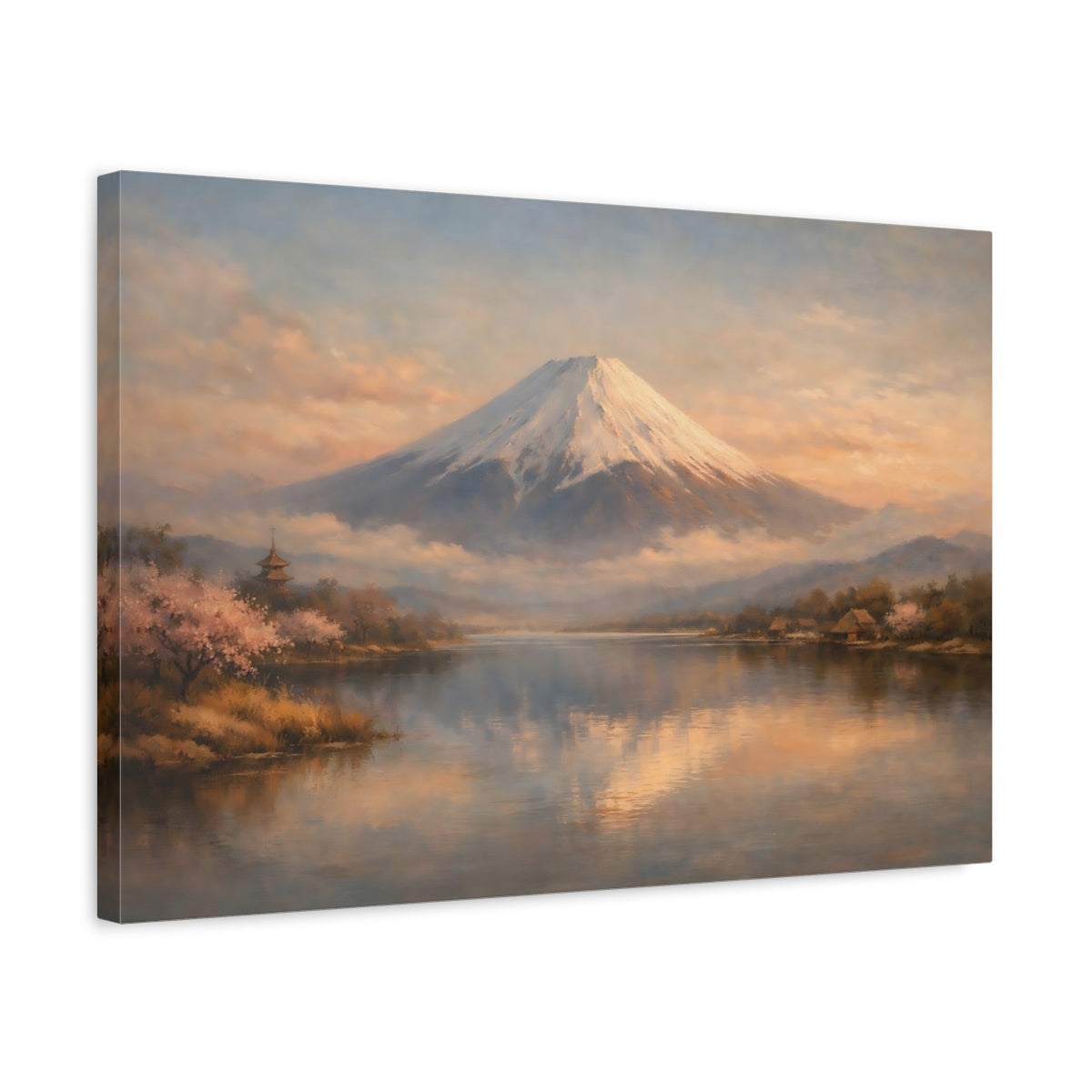 Side Mockup 3. Nature Mount Fuji Mount Fuji View shown as stretched canvas wall art